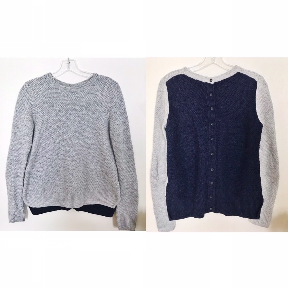 Madewell "Backroad" Colorblock Button Back Sweater